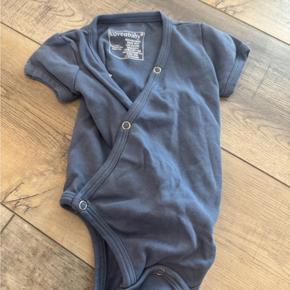 L'ovedbaby Blue Kids One Piece Bodysuit